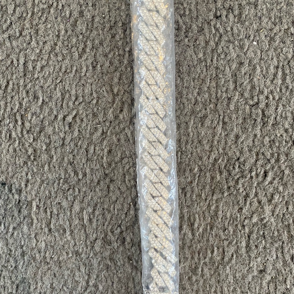 NWOT Silver color Braided crystal accent bracelet